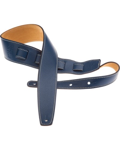 Guitar Strap Blu Genuine Leather 6 Cm Holes HS Colors 