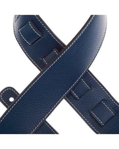 Guitar Strap Blu Genuine Leather 6 Cm Holes HS Colors 