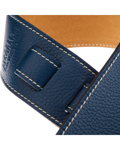 Guitar Strap Blu Genuine Leather 6 Cm Holes HS Colors 