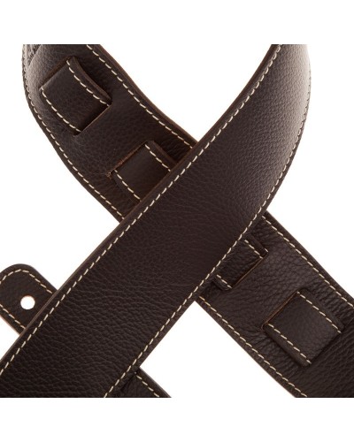 Guitar Strap Brown Genuine Leather 6 Cm Holes HS Colors 