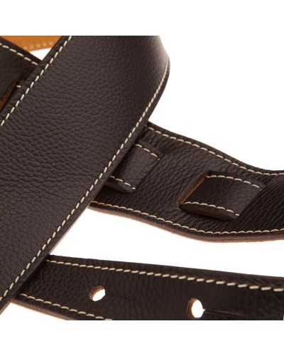 Guitar Strap Brown Genuine Leather 6 Cm Holes HS Colors 