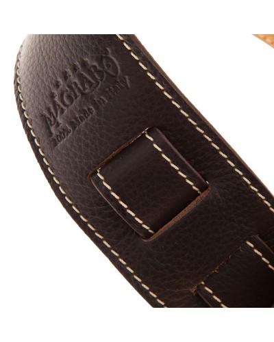 Guitar Strap Brown Genuine Leather 6 Cm Holes HS Colors 