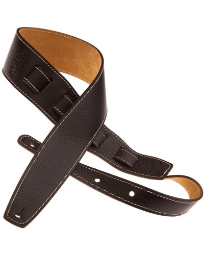 Guitar Strap Brown Genuine Leather 6 Cm Holes HS Colors 