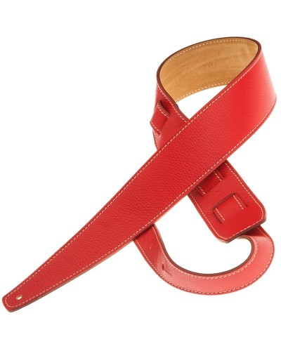 Guitar Strap Red Genuine Leather 6 Cm Holes HS Colors 