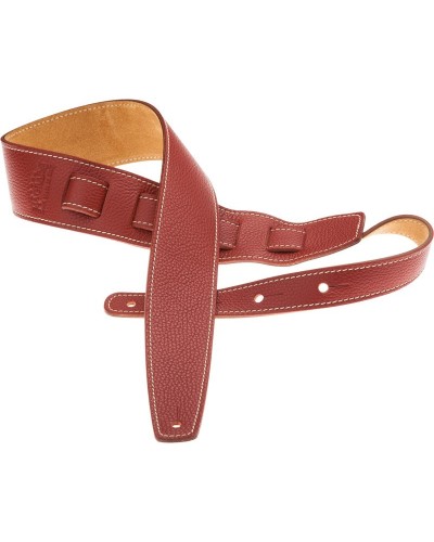 Guitar Strap Red Genuine Leather 6 Cm Holes HS Colors 