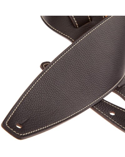 Guitar Strap Brown Genuine Leather 10 Cm Holes HS Colors 