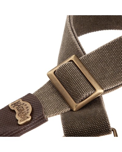 magrabò guitar straps | stripe sc cotton washed olive green 5 cm terminals twinkle grey, recta brass buckle