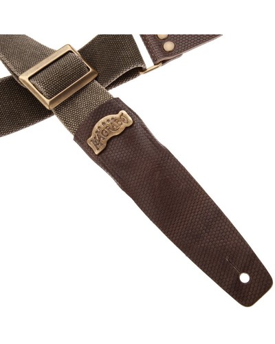 magrabò guitar straps | stripe sc cotton washed olive green 5 cm terminals twinkle grey, recta brass buckle