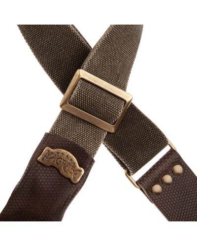 magrabò guitar straps | stripe sc cotton washed olive green 5 cm terminals twinkle grey, recta brass buckle