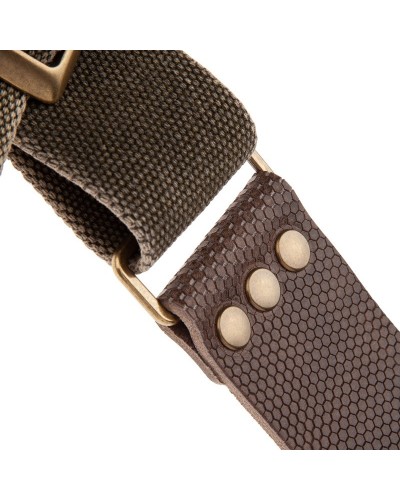 magrabò guitar straps | stripe sc cotton washed olive green 5 cm terminals twinkle grey, recta brass buckle