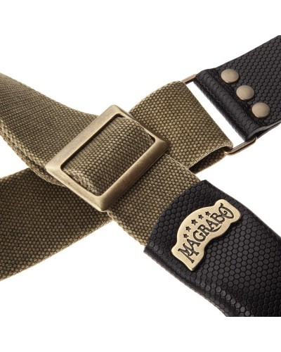 magrabò guitar straps | stripe sc cotton washed olive green 5 cm terminals twinkle black, recta brass buckle