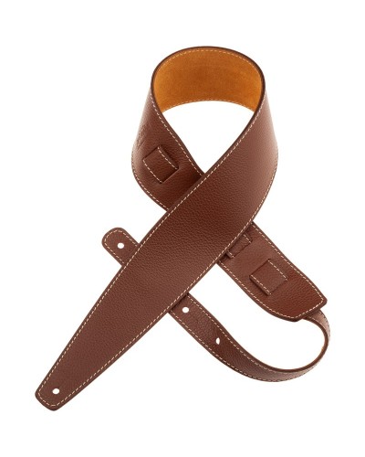 Guitar Strap Brown Genuine Leather 8 Cm Holes HS Colors 