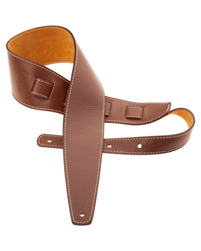 Guitar Strap Brown Genuine Leather 8 Cm Holes HS Colors 