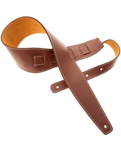 Guitar Strap Brown Genuine Leather 8 Cm Holes HS Colors 