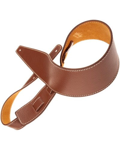 Guitar Strap Brown Genuine Leather 8 Cm Holes HS Colors 