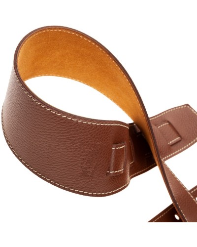 Guitar Strap Brown Genuine Leather 8 Cm Holes HS Colors 