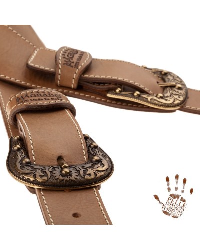 magrabò guitar straps | twin buckle ts core grigio 7 cm sun brass buckle