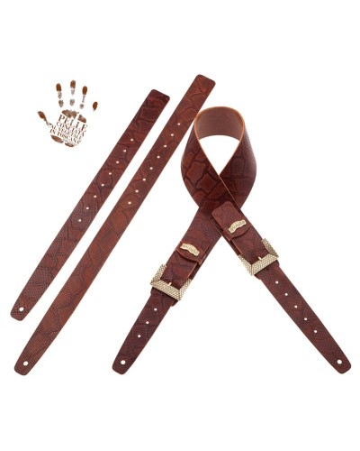 Guitar Strap Ocra Cotton And Genuine Leather 5 Cm Twinkle Stripe SC Cotton WashedOcra Cotton And Genuine Leather 5 Cm Twinkle St