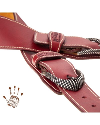 magrabò guitar straps | twin buckle ts core bordeaux 7 cm groove silver buckle