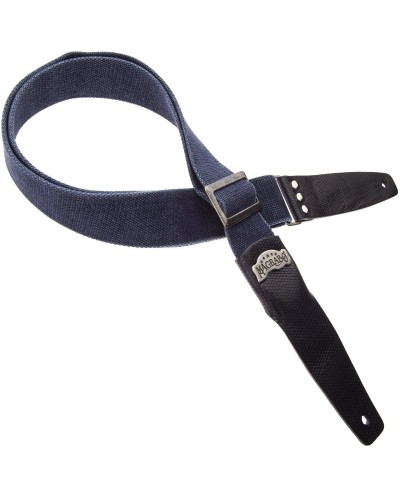 magrabò guitar straps | stripe sc cotton washed blu 5 cm terminals twinkle blu, recta silver buckle