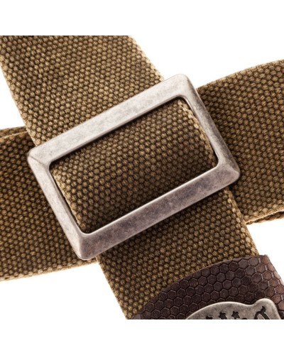 magrabò guitar straps | stripe sc cotton washed olive green 5 cm terminals twinkle grigio, recta silver buckle