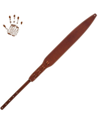 Guitar Strap Brown Certified Vegetable Tanned Leather 10 Cm Holes HS Core 