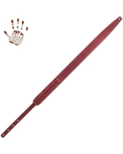 Tracolla per Chitarra e Basso Bordeaux Vera Pelle Conciata Al Vegetale 6 Cm Holes HS Core 