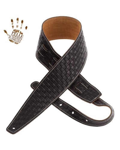 magrabò guitar straps | holes hs embossed intreccio black 8 cm