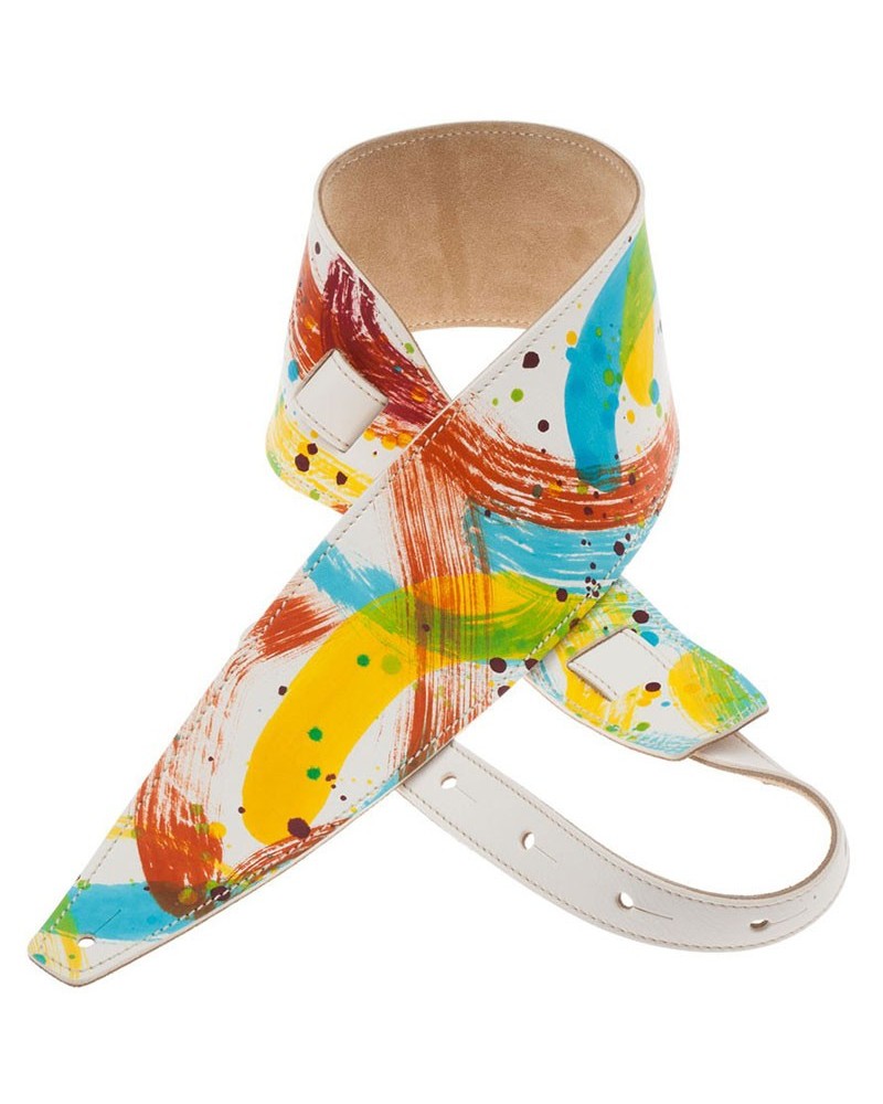 Guitar Strap Multicolor Genuine Leather 10 Cm Holes HS Paint 