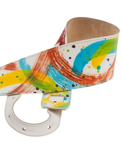 Guitar Strap Multicolor Genuine Leather 10 Cm Holes HS Paint 