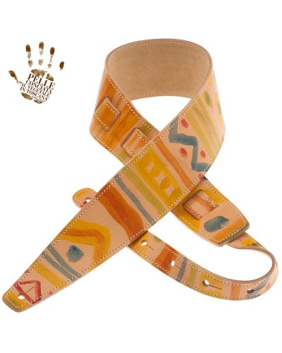 Guitar Strap Multicolor Genuine Leather 8 Cm Holes HS Paint 