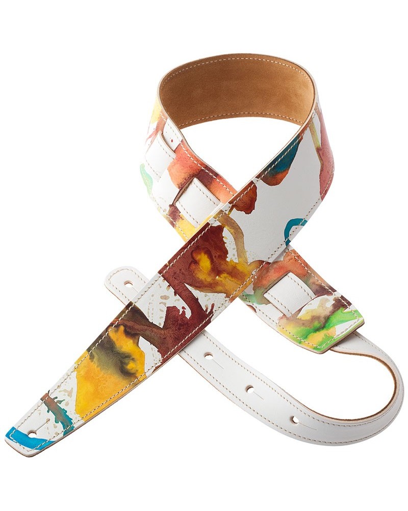 Guitar Strap Multicolor Genuine Leather 6 Cm Holes HS Paint 