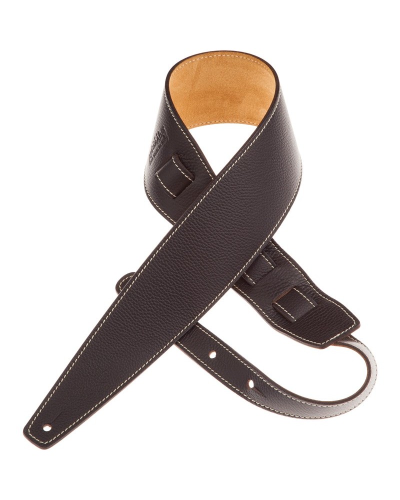 Guitar Strap Brown Genuine Leather 8 Cm Holes HS Colors 