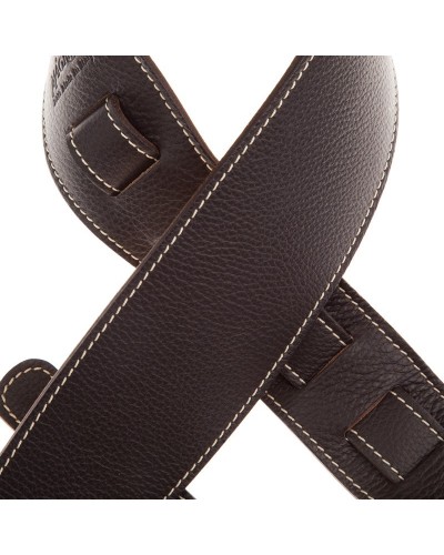 Guitar Strap Brown Genuine Leather 8 Cm Holes HS Colors 