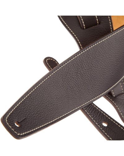 Guitar Strap Brown Genuine Leather 8 Cm Holes HS Colors 