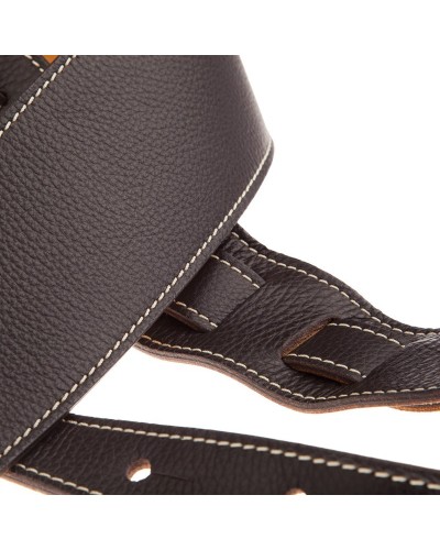 Guitar Strap Brown Genuine Leather 8 Cm Holes HS Colors 