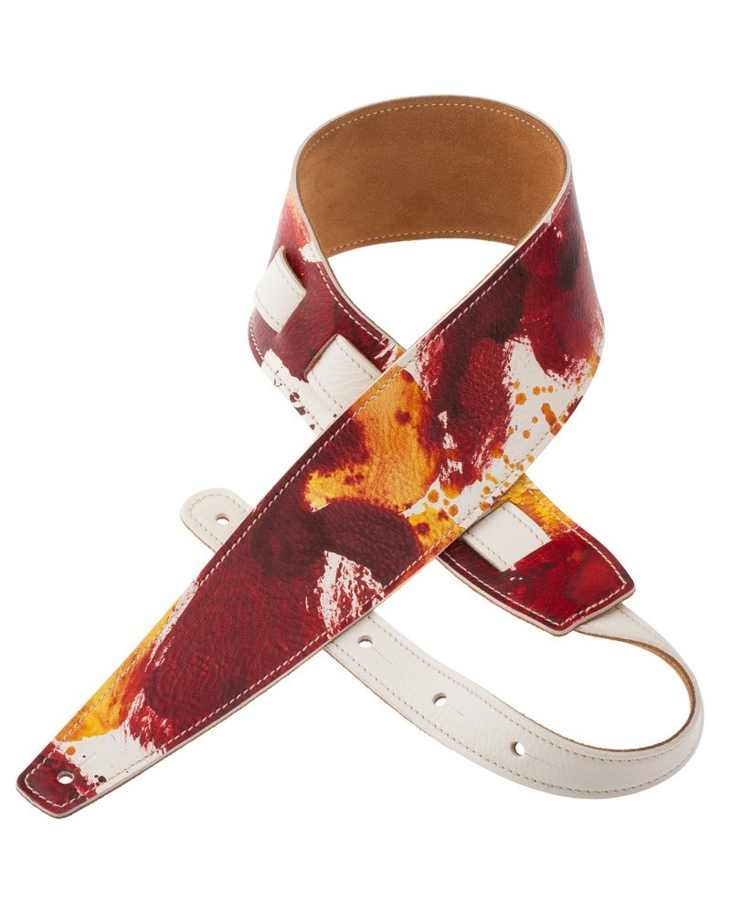 Guitar Strap Multicolor Genuine Leather 8 Cm Holes HS Paint 