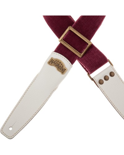 Guitar Strap Bordeaux Cotton And Genuine Leather 5 Cm Colors Stripe SC Cotton Washed 