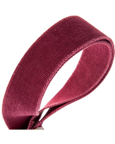 Tracolla per Chitarra e Basso Bordeaux Cotone E Vera Pelle 5 Cm Colors Stripe SC Cotton Washed 