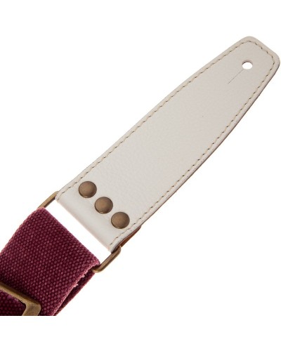 Guitar Strap Bordeaux Cotton And Genuine Leather 5 Cm Colors Stripe SC Cotton Washed 