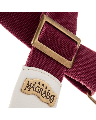 Guitar Strap Bordeaux Cotton And Genuine Leather 5 Cm Colors Stripe SC Cotton Washed 