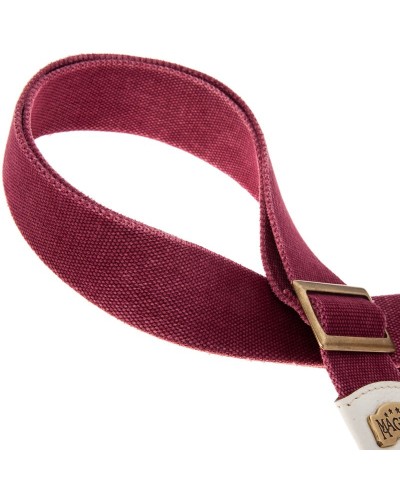 Guitar Strap Bordeaux Cotton And Genuine Leather 5 Cm Colors Stripe SC Cotton Washed 