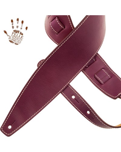 Guitar Strap Violet Certified Vegetable Tanned Leather 10 Cm Holes HS Core 