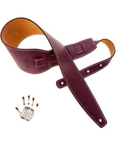 Guitar Strap Violet Certified Vegetable Tanned Leather 10 Cm Holes HS Core 