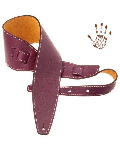 Guitar Strap Violet Certified Vegetable Tanned Leather 10 Cm Holes HS Core 