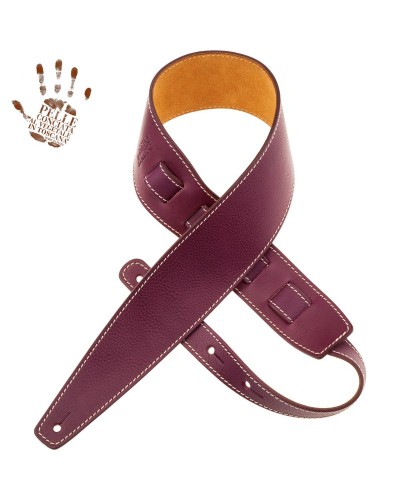 Guitar Strap Violet Certified Vegetable Tanned Leather 8 Cm Holes HS Core 