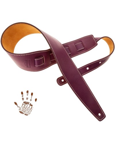 Guitar Strap Violet Certified Vegetable Tanned Leather 8 Cm Holes HS Core 