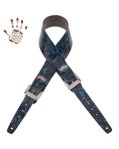 Guitar Strap Ocra Cotton And Genuine Leather 5 Cm Twinkle Stripe SC Cotton WashedOcra Cotton And Genuine Leather 5 Cm Twinkle St