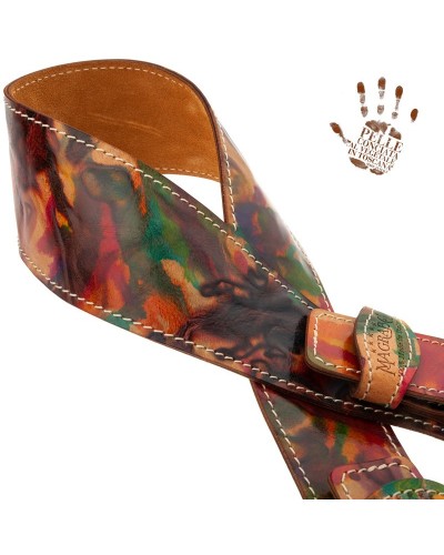 magrabò guitar straps | twin buckle ts special paint tie dye 7 cm round silver buckle