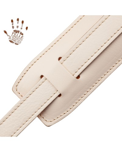 Guitar Strap White Certified Vegetable Tanned Leather 7 Cm Buttons Capitan Fede Vintage VS Core 